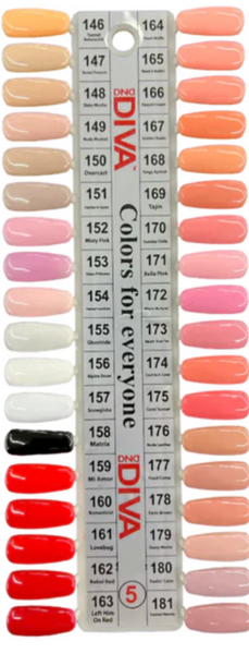 DND DIVA GEL DUO COLLECTION - COLOR CHART #5 (#146 TO #181)