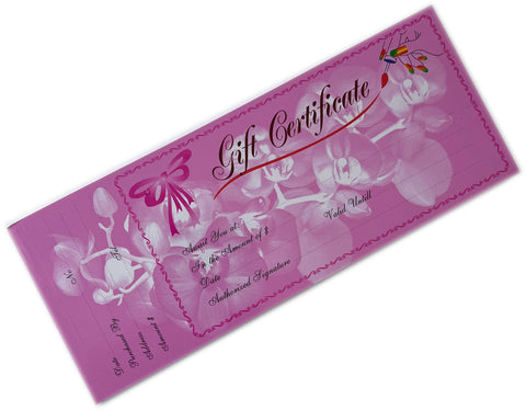 GIFT CERTIFICATE BOOKLET (BLANK)