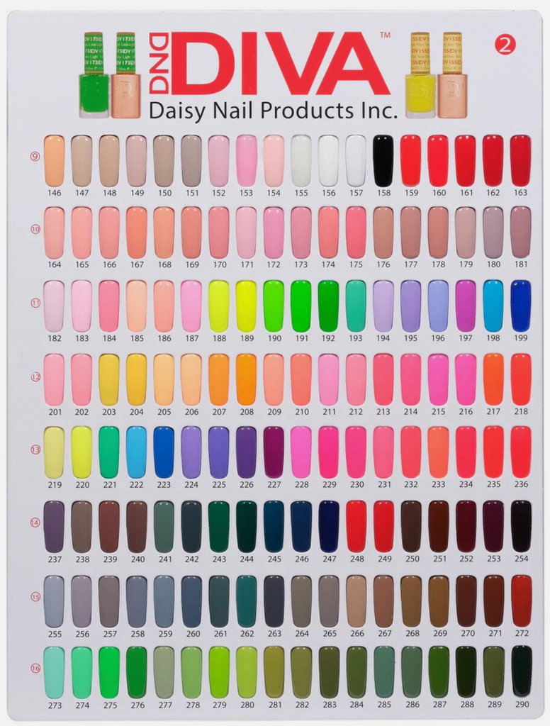 DND DIVA COLLECTION COMPLETE 288 COLOR SET (1 TO 290) WITH COLOR C