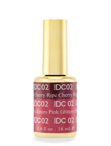 DND DC MOOD GEL - 02 RIPE CHERRY TO PINK GLITTERS - C0088