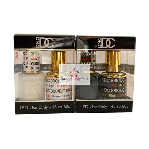 000 & 888 - DND DC GEL - FRENCH TIPS & MASTER BLACK  (SOLID WHITE & BLACK) - C1282,C1281