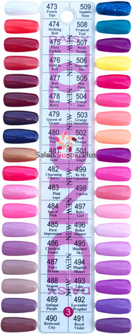0003- DND DUO GEL DUO SET  - COLOR CHART #3 SET (36 COLORS)