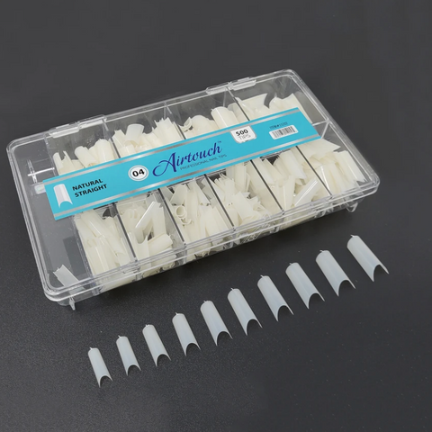 AIRTOUCH NAIL TIPS - NATURAL STRAIGHT - BOX OF 500 TIPS
