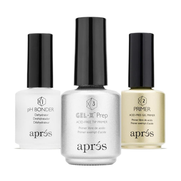 APRÉS Gel-X® Professional Nail Prep Bundle - Non-Acidic Primer, pH Bonder, Gel-X Prep