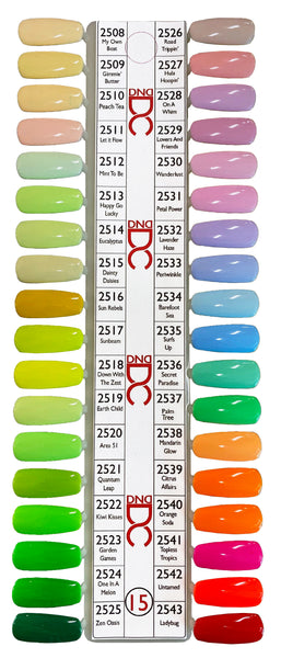 DC015 DND DC DUO GEL -  FREE SPIRIT COLLECTION - 2508 TO 2543 (36 COLORS) ***NO COLOR CHART AVAILABLE YET***