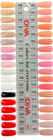 DND DIVA GEL DUO COLLECTION - COLOR CHART #5 (#146 TO #181) PRIMA DONNA COLLECTION