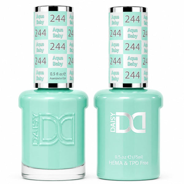 244 AQUA BABY - DND HEMA FREE & TPO FREE - GEL & LACQUER DUO