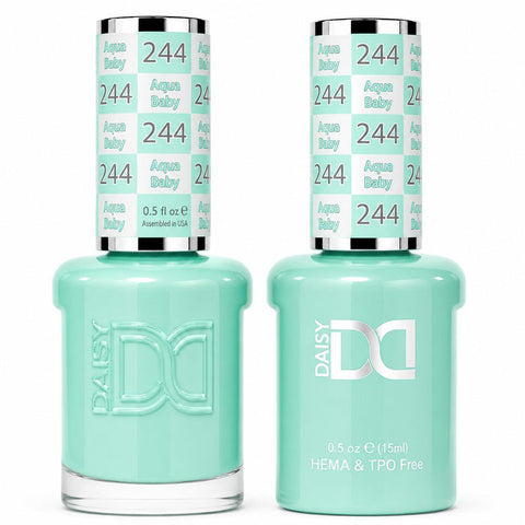 244 AQUA BABY - DND HEMA FREE & TPO FREE - GEL & LACQUER DUO