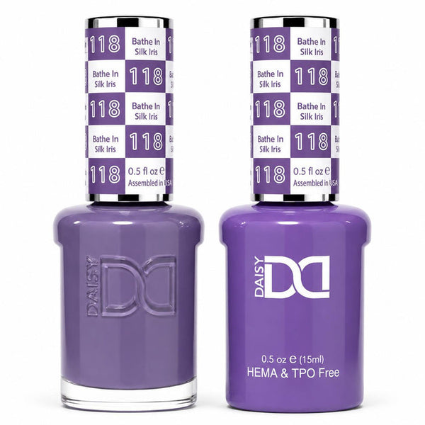 118 BATHE IN SILK IRIS - DND HEMA FREE & TPO FREE - GEL & LACQUER DUO