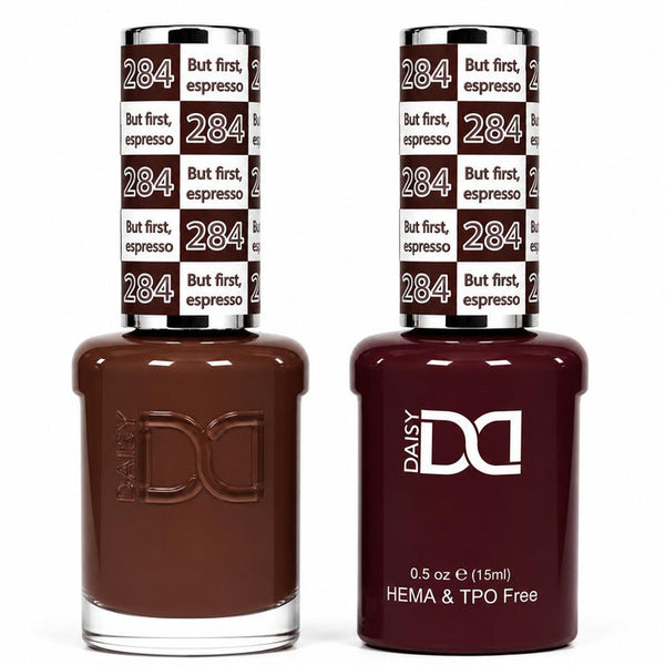 284 BUT FIRST ESPRESSO - DND HEMA FREE & TPO FREE - GEL & LACQUER DUO