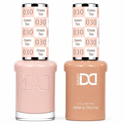 030 CREAM TAN - DND HEMA FREE & TPO FREE - GEL & LACQUER DUO