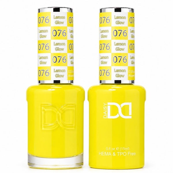 076 LEMON GLOW - DND HEMA FREE & TPO FREE - GEL & LACQUER DUO