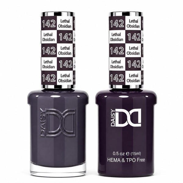 142 LETHAL OBSIDIAN - DND HEMA FREE & TPO FREE - GEL & LACQUER DUO