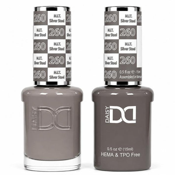 260 M.I.T SILVER STEEL - DND HEMA FREE & TPO FREE - GEL & LACQUER DUO