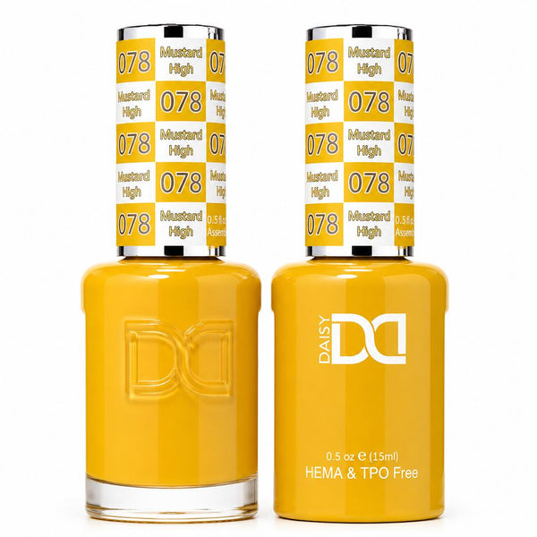 078 MUSTARD HIGH - DND HEMA FREE & TPO FREE - GEL & LACQUER DUO