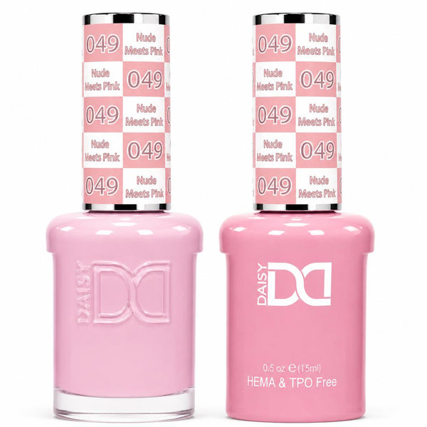 049 NUDE MEETS PINK - DND HEMA FREE & TPO FREE - GEL & LACQUER DUO