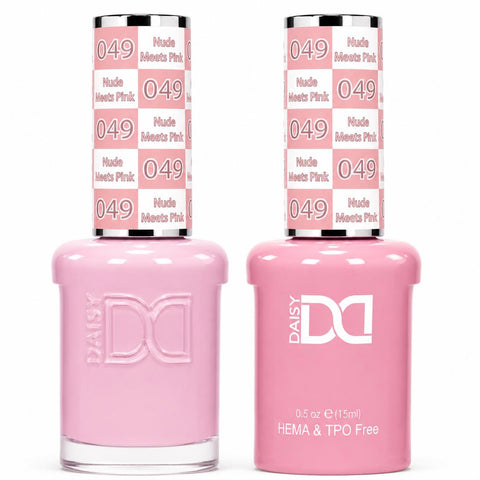 049 NUDE MEETS PINK - DND HEMA FREE & TPO FREE - GEL & LACQUER DUO