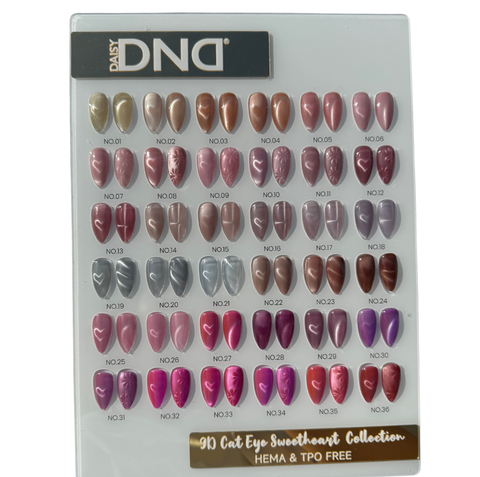 DND HEMA FREE & TPO FREE - GEL ONLY - 9D CAT EYE - SWEET HEART COLLECTION - 36 colors