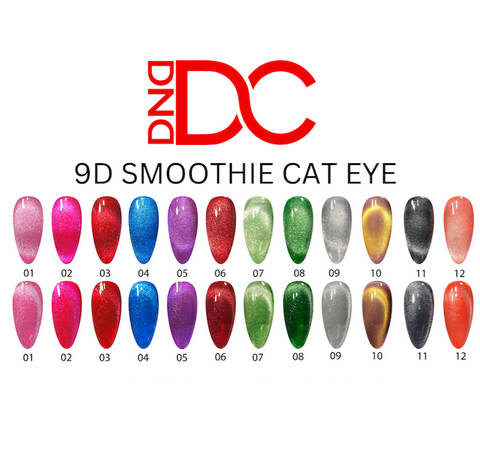 DND 9D Cat Eyes Gel - SMOOTHIE SET - (12 COLORS)-NO COLOR CHART