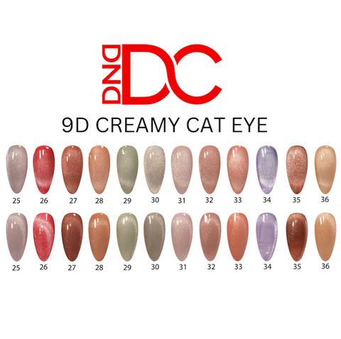 DND 9D Cat Eyes Gel - CREAMY SET - (12 COLORS) - NO COLOR CHART