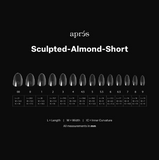 APRES GEL X TIPS - SCULPTED ALMOND SHORT - 600 PCS/14 SIZES
