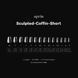 APRES GEL X TIPS - SCULPTED COFFIN SHORT - 600 PCS/14 SIZES