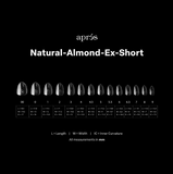 APRES GEL X TIPS - NATURAL ALMOND EXTRA SHORT - 600 PCS/14 SIZES