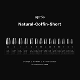 APRES GEL X TIPS - NATURAL COFFIN SHORT - 600 PCS/14 SIZES