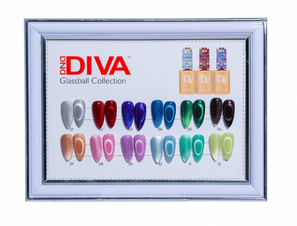 DND DIVA - 9D GLASSBALL CAT EYE GEL COLLECTION - #01 TO #12 (12 COLOR SET)