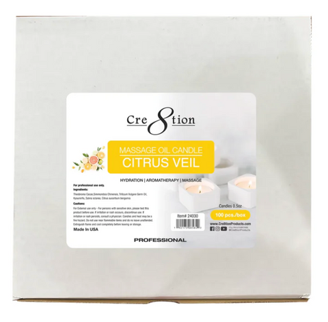 CRE8TION MASSAGE OIL TEALIGHT CANDLES - CITRUS VEIL (SELECT QUANTITY)