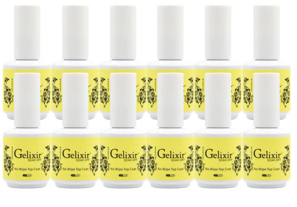 Gelixir - 12 Pack - No Wipe Gel Top Coat