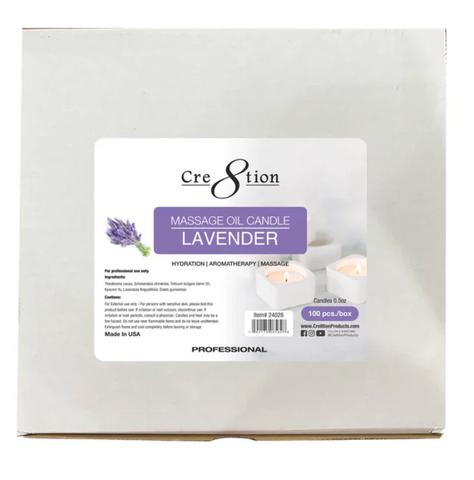 CRE8TION MASSAGE OIL TEALIGHT CANDLES - LAVENDER (SELECT QUANTITY)