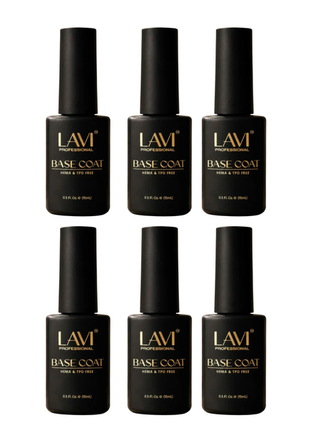 6 PACK - LAVI GEL - GEL BASE COAT - HEMA & TPO FREE - . 5 FL OZ