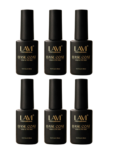 6 PACK - LAVI GEL - GEL BASE COAT - HEMA & TPO FREE - . 5 FL OZ