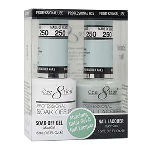 CRE8TION MATCHING COLOR GEL & NAIL LACQUER - 250 MADE OF GLASS