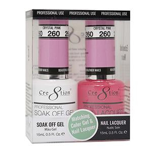CRE8TION MATCHING COLOR GEL & NAIL LACQUER - 260 CRYSTAL PINK