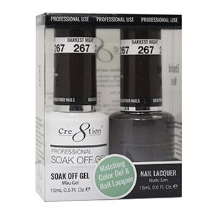 CRE8TION MATCHING COLOR GEL & NAIL LACQUER - 267 DARKEST NIGHT