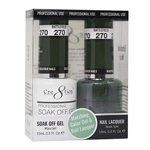 CRE8TION MATCHING COLOR GEL & NAIL LACQUER - 270 BATTLEFIELD