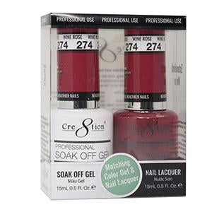 CRE8TION MATCHING COLOR GEL & NAIL LACQUER - 274 WINE ROSE