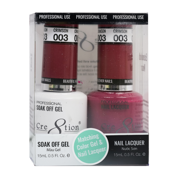 CRE8TION MATCHING COLOR GEL & NAIL LACQUER - 003 Crimson