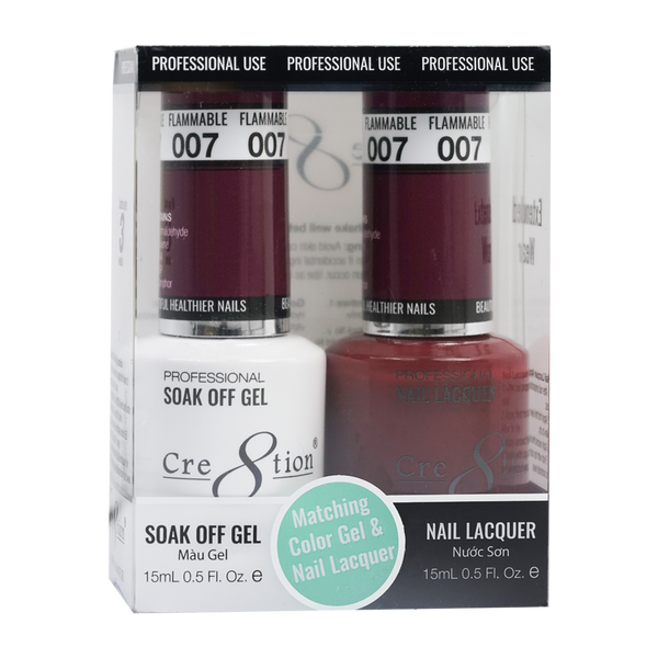 CRE8TION MATCHING COLOR GEL & NAIL LACQUER - 007 Flammable