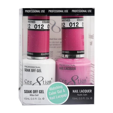 CRE8TION MATCHING COLOR GEL & NAIL LACQUER - 012 Strawberry Smoothies
