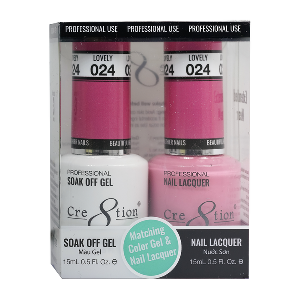 CRE8TION MATCHING COLOR GEL & NAIL LACQUER - 024 Lovely