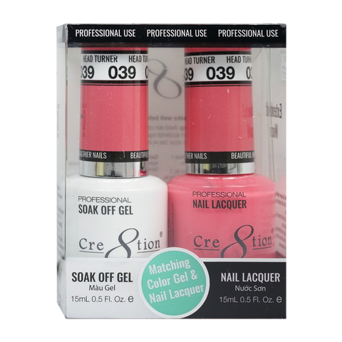 CRE8TION MATCHING COLOR GEL & NAIL LACQUER - 039 Head Turner (Neon)