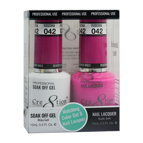 CRE8TION MATCHING COLOR GEL & NAIL LACQUER - 042 Fuchsia