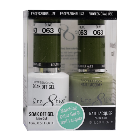 CRE8TION MATCHING COLOR GEL & NAIL LACQUER - 063 Olive