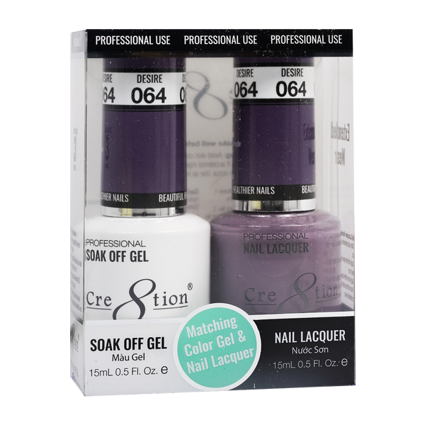 CRE8TION MATCHING COLOR GEL & NAIL LACQUER - 064 Desire