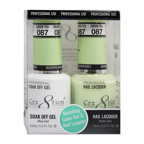 CRE8TION MATCHING COLOR GEL & NAIL LACQUER - 087 Green Tea