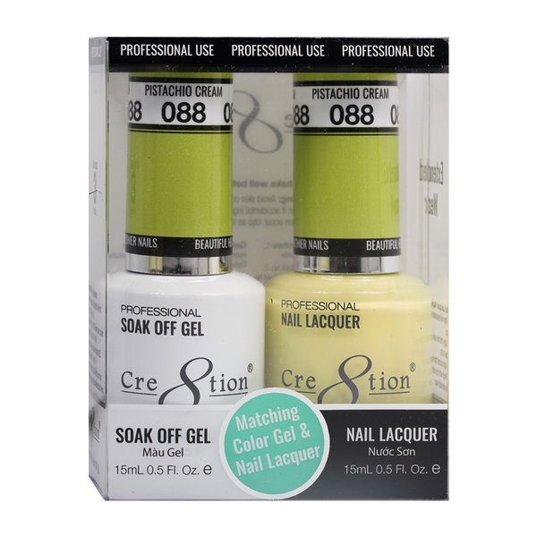 CRE8TION MATCHING COLOR GEL & NAIL LACQUER - 088 Pistachio Cream