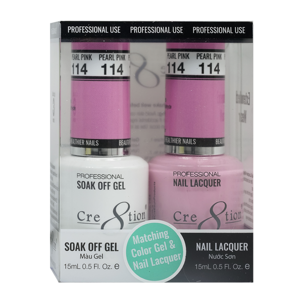 CRE8TION MATCHING COLOR GEL & NAIL LACQUER - 114 Pearl Pink